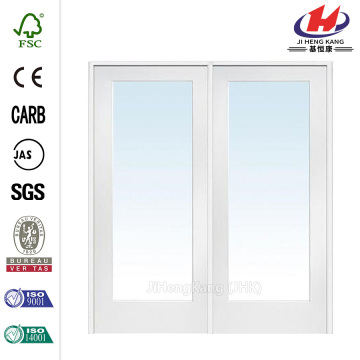 72 in. x 80 in. Classic Clear Glass 1-Lite Composite Double Prehung Interior French Door